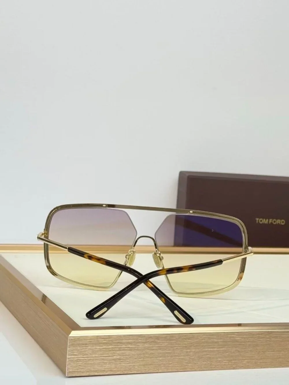 Gold Frame Oversized Gradient Sunglasses